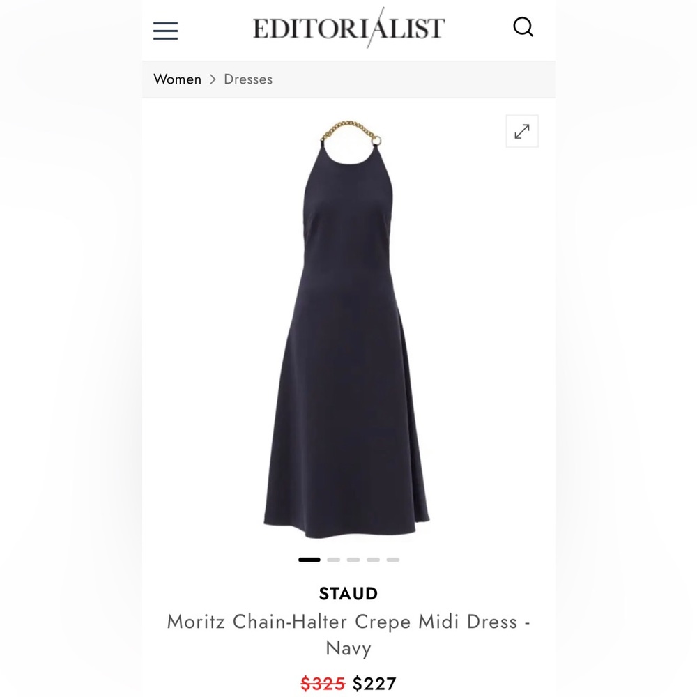 Moritz-Chain Halter Crepe MIDI Dress. US size 12. Worn only once.